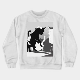 Kittens Shadow Silhouette Anime Style Collection No. 45 Crewneck Sweatshirt